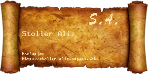 Stoller Aliz névjegykártya
